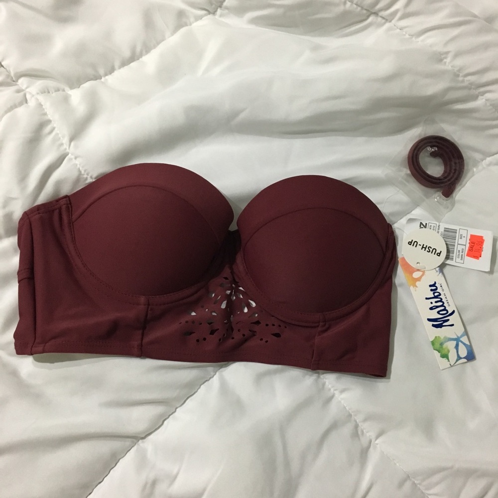 Zumiez laser cut molded push up swim top bra